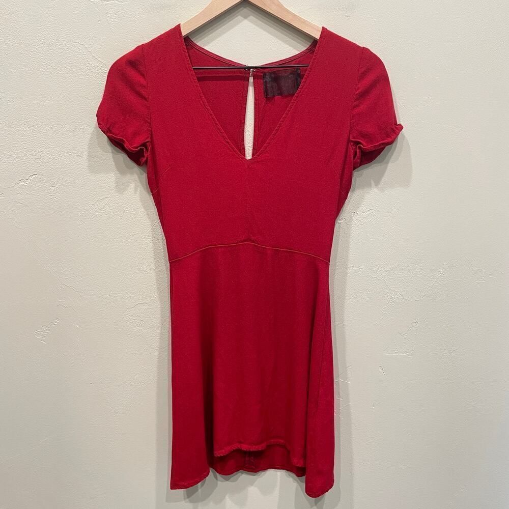 Reformation A-Line Flare Mini Dress in Red - Size: 2
